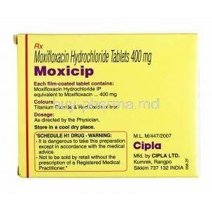 Moxicip, Moxifloxacin 400mg composition