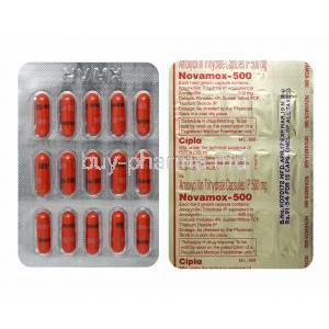 Novamox, Amoxycillin 500mg capsules