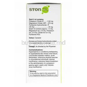 Ston 1 B6 Oral Solution 200ml, Potassium Citrate. Magnesium Citrate and Pyridoxine Hydrochloride composition