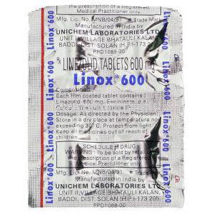 Linox, Generic  Zyvox,  Linezolid Tablet Packaging