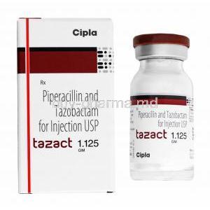 Tazact Injection, Piperacillin and Tazobactum box and vial