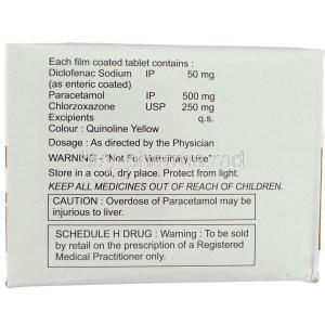 Pentagesic-MR,  Diclofenac Sodium/ Paracetamol/ Chlorzoxazone Box Composition