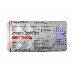 Atocor E, Atorvastatin and Ezetimibe tablets back