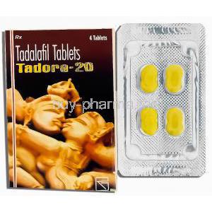 Tadora, Tadalafil 20mg Tablets