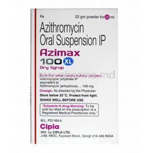 Azimax Dry Syrup, Azithromycin 100mg composition