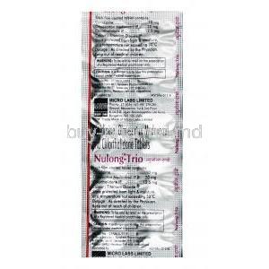 Nulong Trio, Olmesartan 40 mg / Cilnidipine 10 mg / Chlorthalidone 12.5 mg, Tablet, sheet information