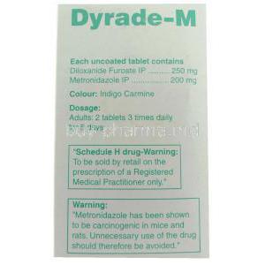 Dyrade-M, Generic  Entamizole,  Diloxanide Furoate / Metronidazole Tablets