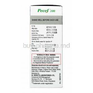 Pecef Oral Suspension, Cefpodoxime Proxetil 100mg manufacturer