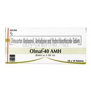Olmat AMH, Olmesartan 40mg / Amlodipine 5mg / Hydrochlorothiazide 12.5mg, Tablet, Box