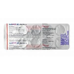 Azilpack, Azilsartan medoxomil 40mg tablet back