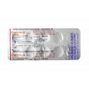 Coelone, Methylprednisolone 8mg tablet back