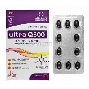 Ultra-Q, Ubidecarenone 300mg box and capsules