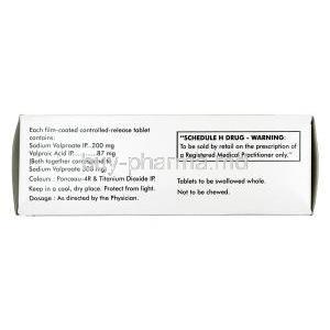 Valprid CR, Sodium Valproate 300 mg, Tablet, Box information