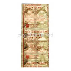 Valprid CR, Sodium Valproate 300 mg, Tablet, Sheet information