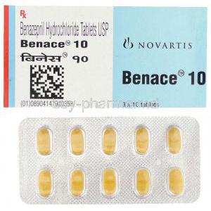 Benance, Generic Lotensin,  Benazepril 10 Mg Tablet And Box