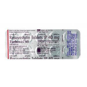 Turbovas, Rosuvastatin 40mg, Tablet, Sheet information