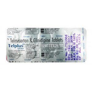 Telplus,Telmisartan 40mg / Cilnidipine 10mg, Tablet, Sheet information