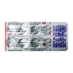 Metzok, Metoprolol 50 mg, Tablet PR, Sheet information
