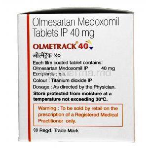 Olmetrack, Olmesartan 40 mg, Tablet,Box information