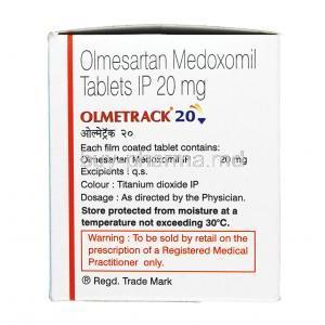 Olmetrack, Olmesartan 20 mg, Tablet, Box information