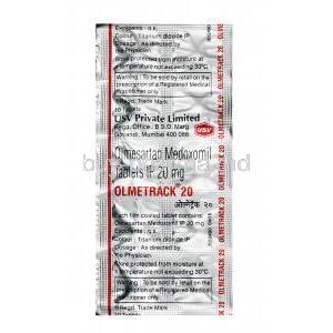 Olmetrack, Olmesartan 20 mg, Tablet, sheet information