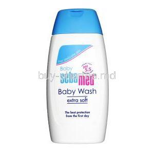 Sebamed Baby Wash Extra Soft, Sugar based mild cleanser, Liquid 50ml, Bottle