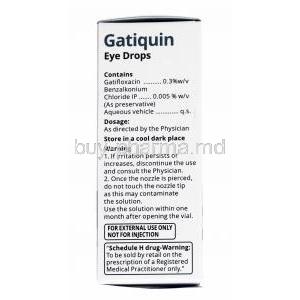 Gatiquin Eye Drop, Gatifloxacin composition