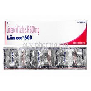 Linox, Linezolid box and tablets