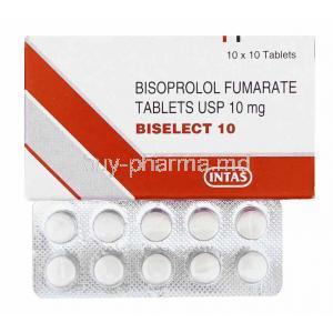 Biselect, Bisoprolol 10mg box and tablets