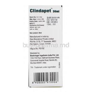 Clindapet Oral Solution for Dogs and Cats manufacturer
