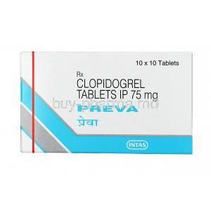 Preva, Clopidogrel, 75 mg, Tablet, box
