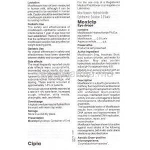 Moxicip, Generic Vigamox, Moxifloxacin Information Sheet 1