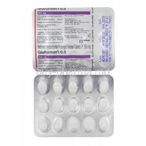 Gluformin I, Metformin 500mg tablets
