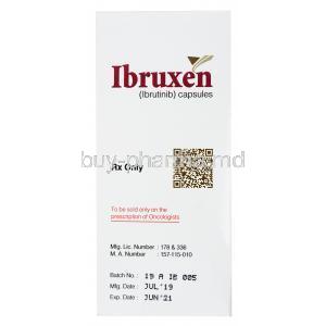 Ibruxen, Ibrutinib 140mg 120 capsules, Everest, Box side presentation