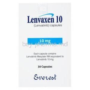 Lenvaxen, Lenvatinib 10mg 30 caps, Everest, box front presentation