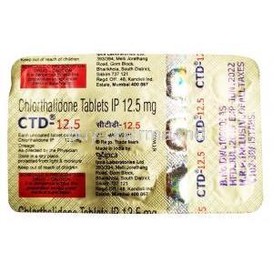 Chlorthalidone , CTD 12.5mg, blister pack presentation