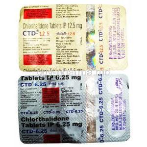 Chlorthalidone , CTD 12.5mg and CTD 6.25mg, blister pack presentation