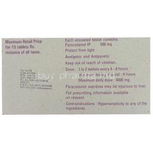 Calpol,  Paracetamol  500 Mg Box Manufacturer Information
