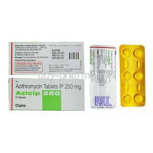 Azicip, Azithromycin, 250mg 6 Tablets