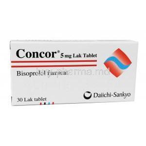Concor, Bisoprolol 5mg box front