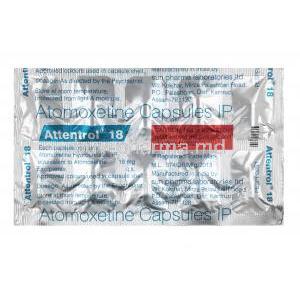 Attentrol, Atomoxetine 18mg capsule