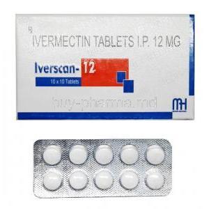 Iverscan, Ivermectin 12mg box and tablet
