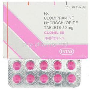 Clonil, Generic Anafranil,  Clomipramine Hydrochloride 50 Mg