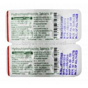 Aquazide, Hydrochlorothiazide 12.5mg tablets back