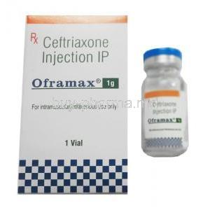 Oframax Injection, Ceftriaxone 1g box and vial