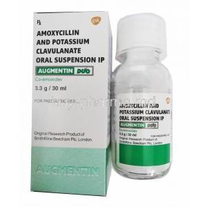 Augmentin Duo Dry Syrup 30ml box and bottle