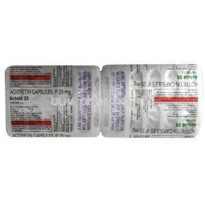 Actoid 25, Acitretin 25 mg, Capsule, Intas Pharmaceuticals Ltd, Blisterpack information