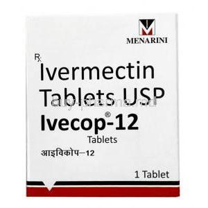 Ivecop-12, Ivermectin 12mg, Menarini, Tablet, Box front view