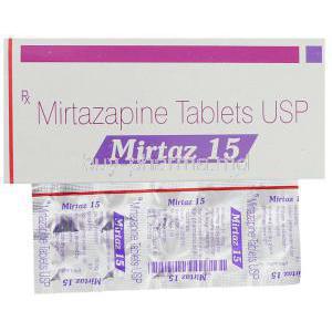 Mirtaz, Generic Remeron,  Mirtazapine 15 Mg