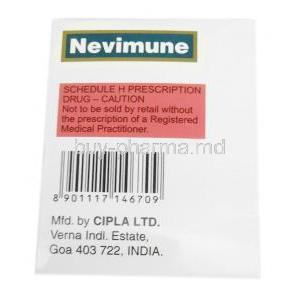 -Nevimune, Nevirapine 200mg,Cipla, Box information, Caution